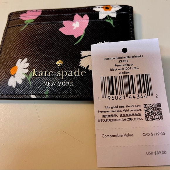 kate spade Leather Madison Floral Card Holder Double sided NWT - Picture 4 of 8